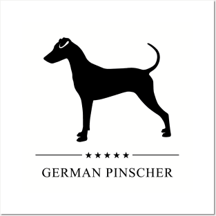 German Pinscher Black Silhouette Posters and Art